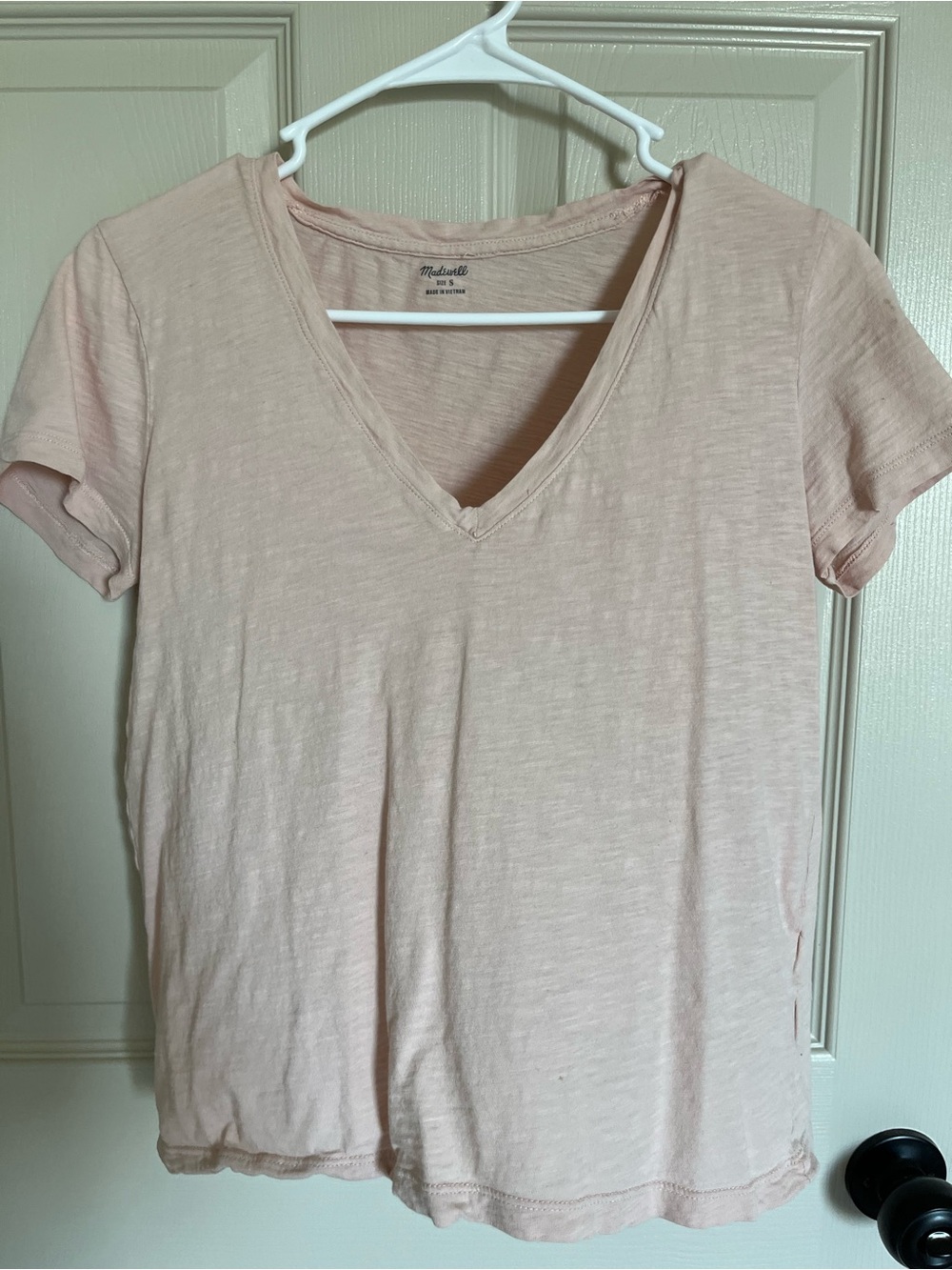 Madewell Light Blush V-Neck Short Sleeve Tee